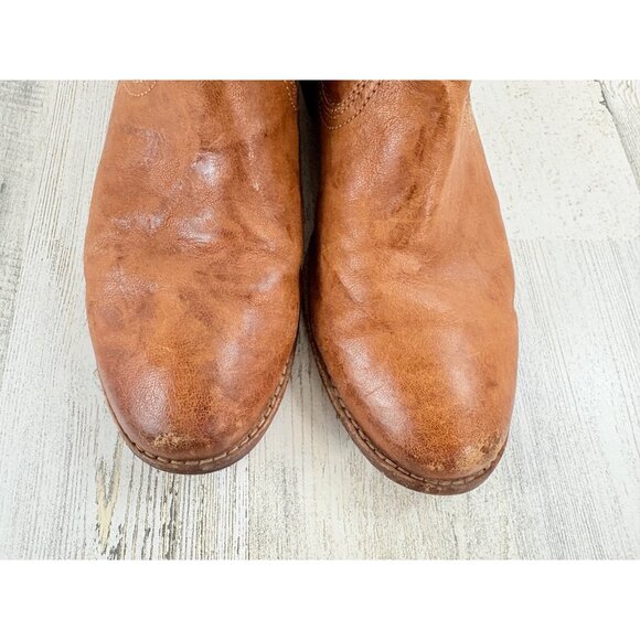 Frye Anna Shortie Tan Leather Western Mini Boot Womens Size 10 - Picture 2 of 16